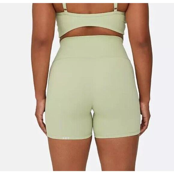 Set Active Lime Green Luxform Stretch High Waist Slimming Biker Shorts XS - Picture 2 of 8